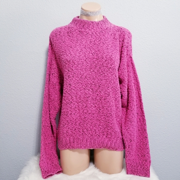 Vintage 80's retro pink black party sweater - Picture 1 of 5